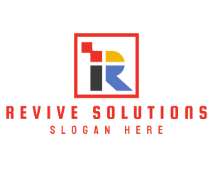 Colorful Square R logo design