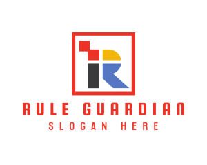 Colorful Square R logo design