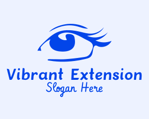 Blue Cosmetic Eyelashes  logo design