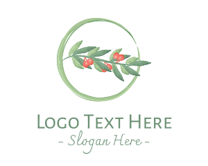 Watercolor Christmas Mistletoe logo