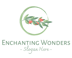 Watercolor Christmas Mistletoe logo design