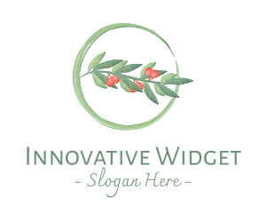 Watercolor Christmas Mistletoe logo design