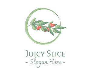 Watercolor Christmas Mistletoe logo design