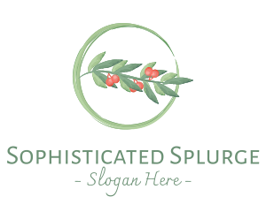 Watercolor Christmas Mistletoe logo design