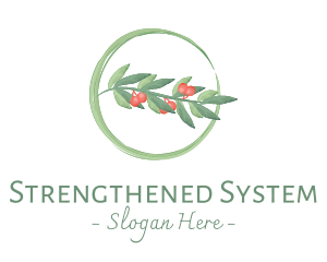 Watercolor Christmas Mistletoe logo design