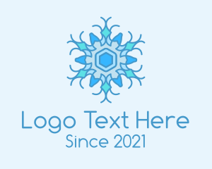 Blue Frozen Snowflake logo