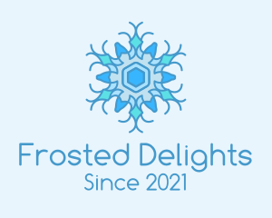 Blue Frozen Snowflake logo design