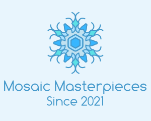 Blue Frozen Snowflake logo design