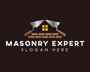 Masonry Bricklaying Trowel logo design