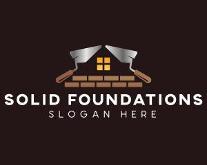 Masonry Bricklaying Trowel logo design