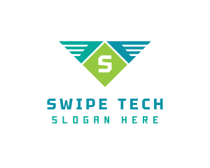 Business Technology Wings logo design