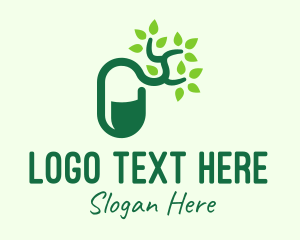 Green Organic Medicine Pill logo