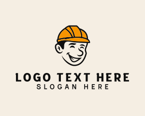 Smiling Handyman Person logo