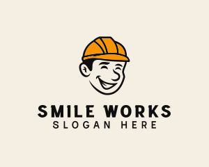 Smiling Handyman Person logo design