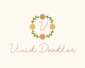 Floral Wreath Florist logo design