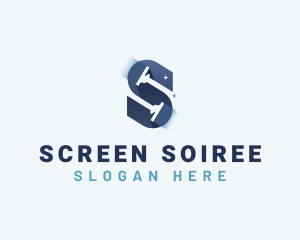 Squeegee Cleaning Letter S logo design