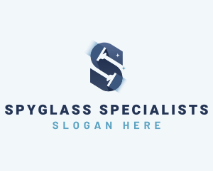 Squeegee Cleaning Letter S logo design