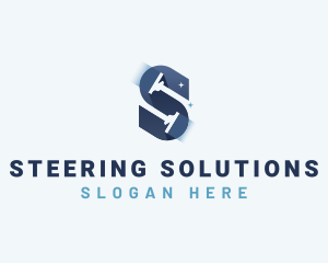 Squeegee Cleaning Letter S logo design