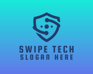 Modern Technology Shield logo design