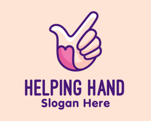 Pointing Heart Hand  logo design