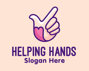 Pointing Heart Hand  logo design