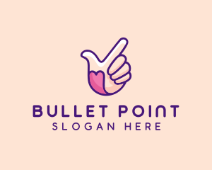 Pointing Heart Hand  logo design