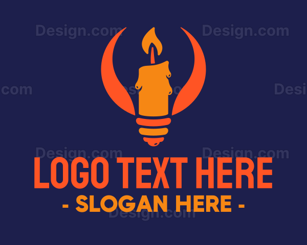 Candlelight Light Bulb Logo