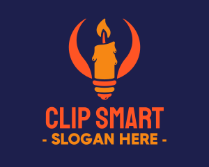 Candlelight Light Bulb logo design