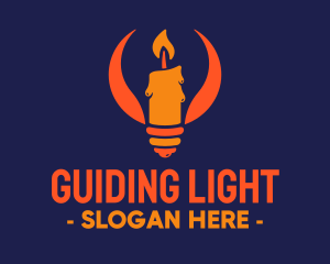 Candlelight Light Bulb logo design