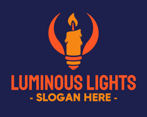 Candlelight Light Bulb logo design