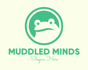 Confused Green Frog logo design