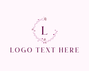 Dainty Floral Garland Wreath logo