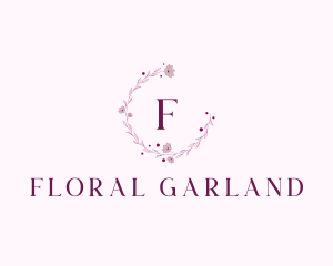 Dainty Floral Garland Wreath logo design