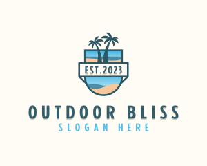 Summer Palm Tree Island logo design