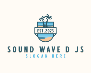 Summer Palm Tree Island logo design