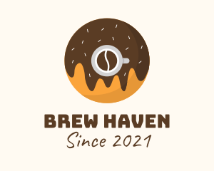 Coffee Bean Cup Donut logo design