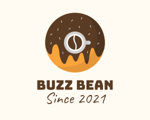 Coffee Bean Cup Donut logo design