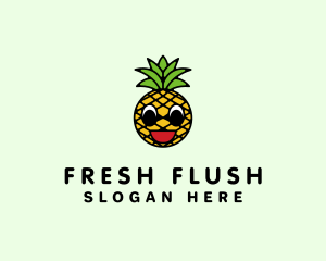 Happy Tropical Pineapple  logo design