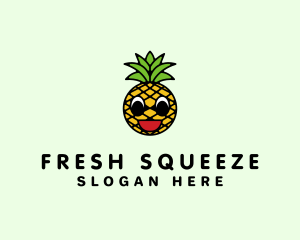 Happy Tropical Pineapple  logo design