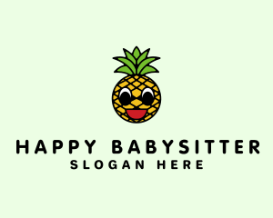 Happy Tropical Pineapple  logo design