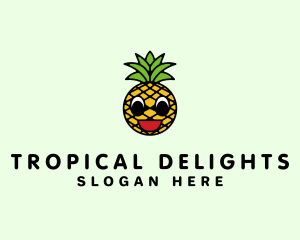 Happy Tropical Pineapple  logo design