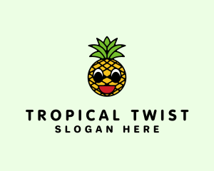 Happy Tropical Pineapple  logo design