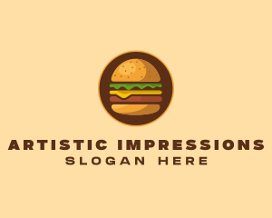 Cheeseburger Hamburger Burger Food logo design