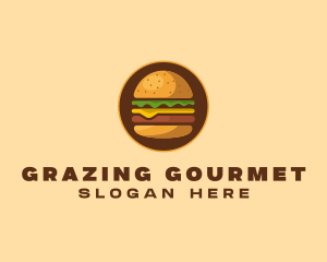 Cheeseburger Hamburger Burger Food logo design