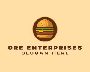 Cheeseburger Hamburger Burger Food logo design