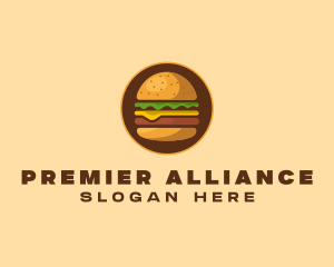 Cheeseburger Hamburger Burger Food logo design