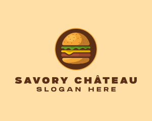 Cheeseburger Hamburger Burger Food logo design