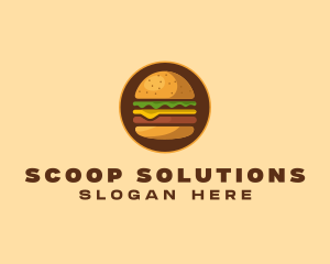 Cheeseburger Hamburger Burger Food logo design