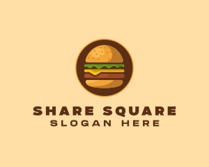 Cheeseburger Hamburger Burger Food logo design