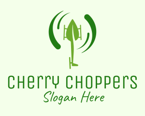 Green Leaf Helicopter  logo design